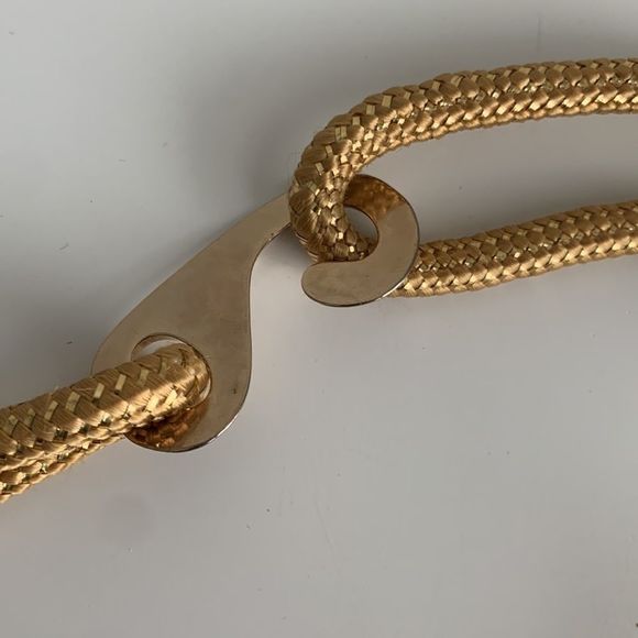 Vintage 90’s boho braided belt gold silver - Picture 4 of 5